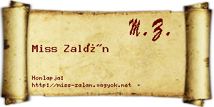 Miss Zalán névjegykártya